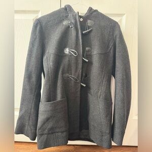 MICHAEL KORS Women's Wool Dark Grey Zip Up Toggle Coat (M)